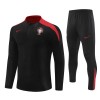 Portugal Sweat d'Entraînement Quarter-Zip 2024-25 Noire Pour Enfant